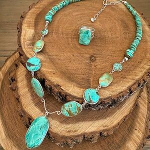 Jay King Turquoise and Sterling Silver Necklace and Ring Set